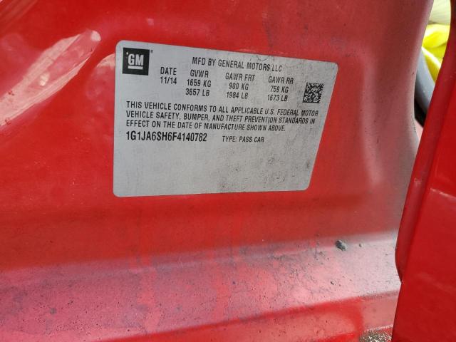 1G1JA6SH6F4140782 - 2015 CHEVROLET SONIC LS RED photo 12