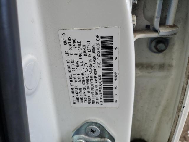 JH4CU2F62AC039230 - 2010 ACURA TSX WHITE photo 13