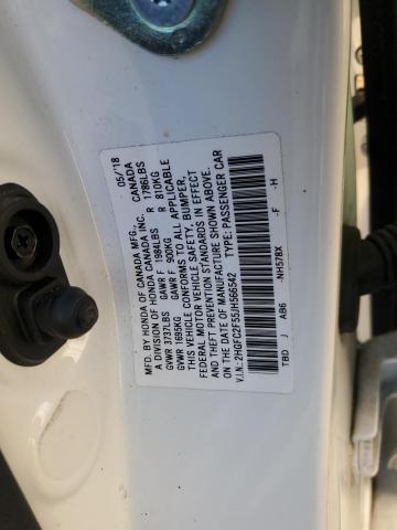 2HGFC2F55JH566542 - 2018 HONDA CIVIC LX WHITE photo 13