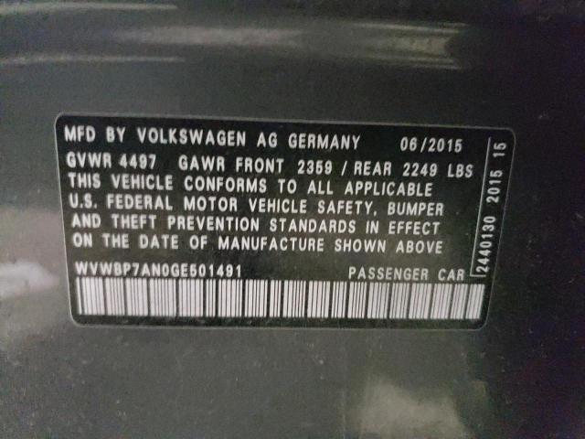 WVWBP7AN0GE501491 - 2016 VOLKSWAGEN CC BASE GRAY photo 13