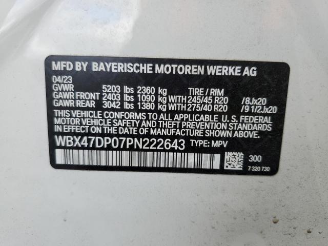 WBX47DP07PN222643 - 2023 BMW X3 SDRIVE30I WHITE photo 14