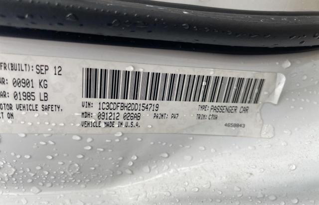 1C3CDFBH2DD154719 - 2013 DODGE DART SXT WHITE photo 10