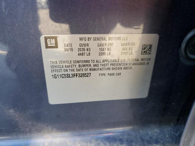 1G11C5SL3FF328527 - 2015 CHEVROLET MALIBU 1LT BLUE photo 12