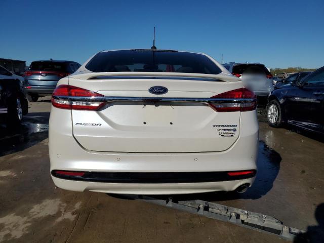 3FA6P0RU0HR336129 - 2017 FORD FUSION TITANIUM HEV WHITE photo 6