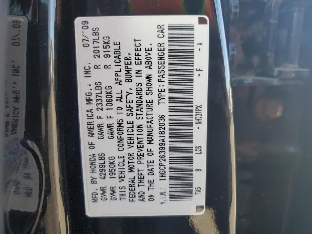 1HGCP26399A182036 - 2009 HONDA ACCORD LX BLACK photo 12