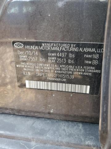 5NPE24AF2FH151539 - 2015 HYUNDAI SONATA SE TAN photo 12