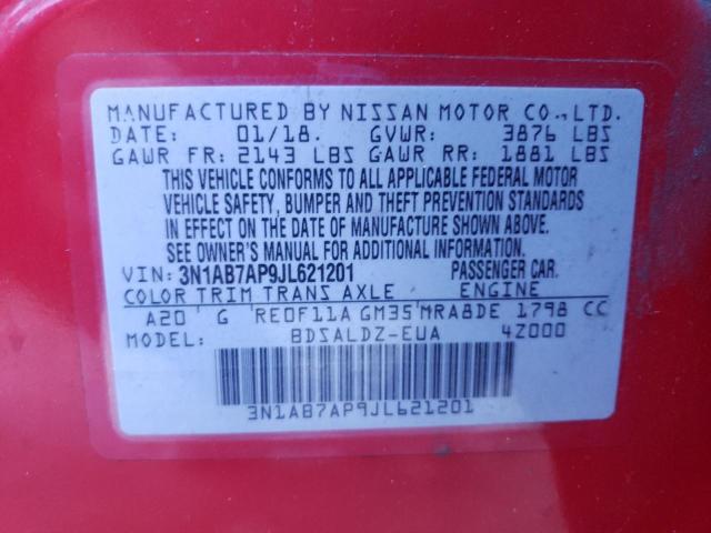 3N1AB7AP9JL621201 - 2018 NISSAN SENTRA S TWO TONE photo 13