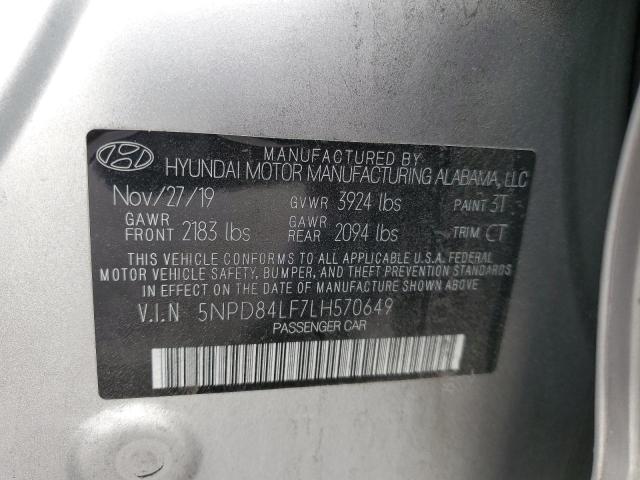 5NPD84LF7LH570649 - 2020 HYUNDAI ELANTRA SEL SILVER photo 13