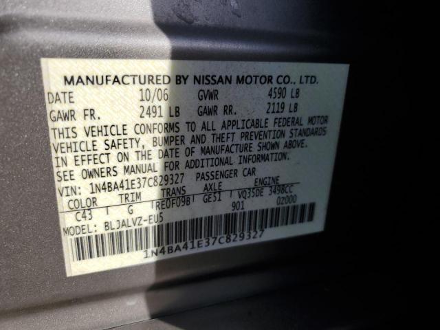 1N4BA41E37C829327 - 2007 NISSAN MAXIMA SE TAN photo 12