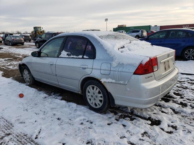 2HGES16655H622633 - 2005 HONDA CIVIC LX SILVER photo 2