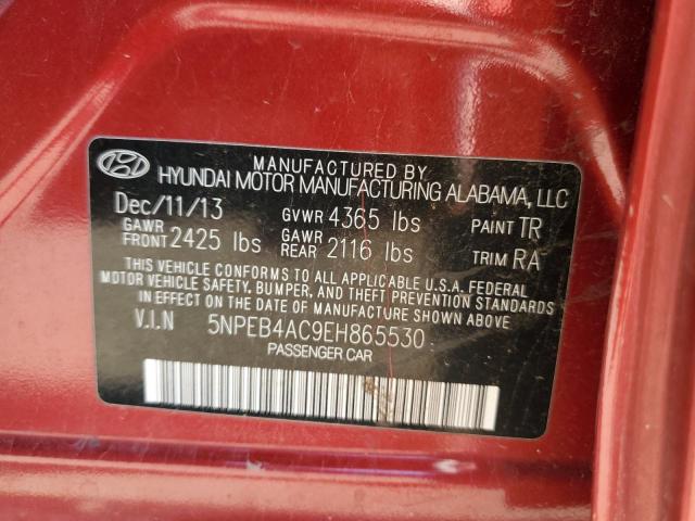 5NPEB4AC9EH865530 - 2014 HYUNDAI SONATA GLS RED photo 12