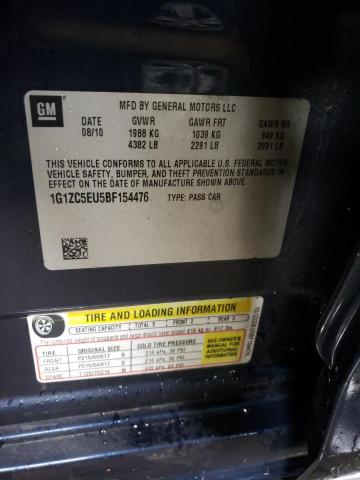 1G1ZC5EU5BF154476 - 2011 CHEVROLET MALIBU 1LT Көк фото 12