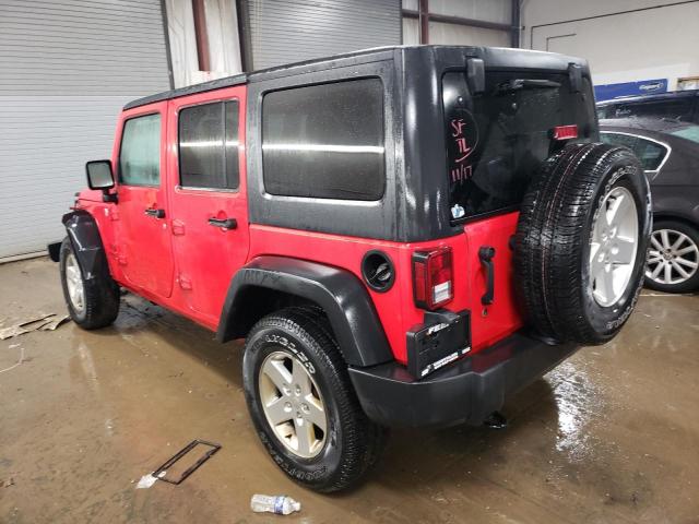 1C4BJWDG7FL688067 - 2015 JEEP WRANGLER U SPORT RED photo 2