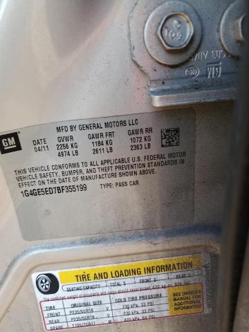 1G4GE5ED7BF355199 - 2011 BUICK LACROSSE CXS TAN photo 12