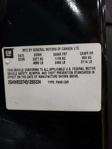 2G4WE537451280224 - 2005 BUICK LACROSSE CXS 黑色 照片 12