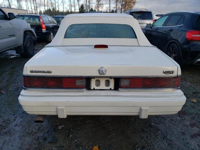 1C3BC55E1GG293866 - 1986 CHRYSLER LEBARON WHITE photo 6