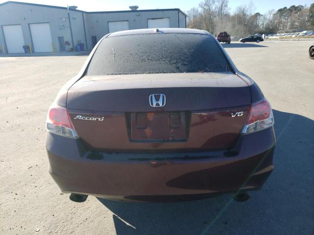 1HGCP36829A051015 - 2009 HONDA ACCORD EXL BURGUNDY photo 6