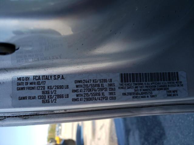 ZFBERFAB4J6H85755 - 2018 RAM PROMASTER ვერცხლისფერი ფოტო 13