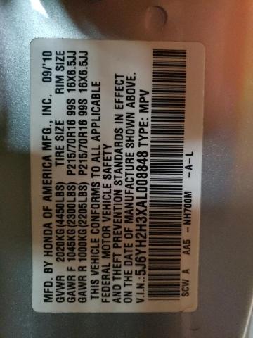 5J6YH2H3XAL008848 - 2010 HONDA ELEMENT LX SILVER photo 12