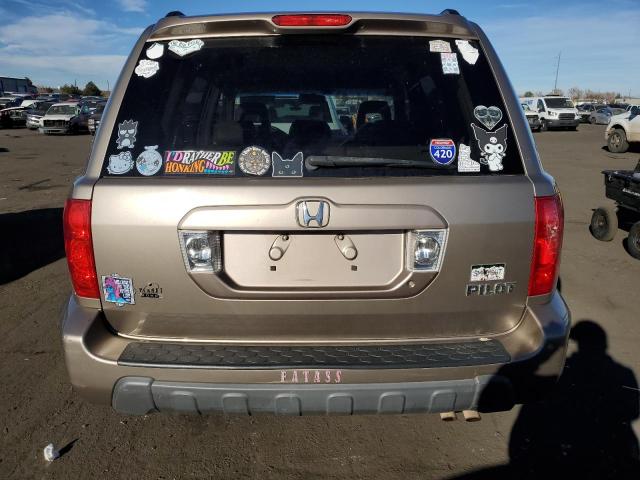 2HKYF18533H574106 - 2003 HONDA PILOT EXL GOLD photo 6