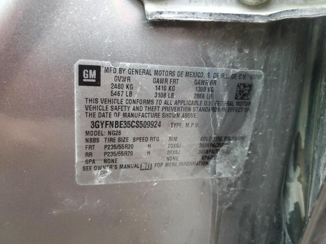 3GYFNBE35CS509924 - 2012 CADILLAC SRX PERFORMANCE COLLECTION Сұр фото 12