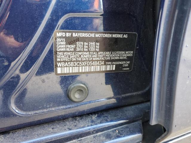 WBA5B3C5XFD548434 - 2015 BMW 535 XI أزرق صورة 12