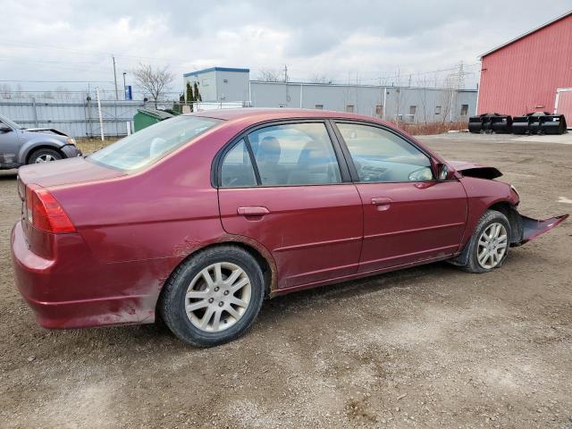 2HGES16635H005893 - 2005 HONDA CIVIC LX RED photo 3