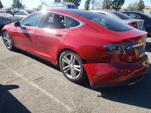 5YJSA1E17FF116447 - 2015 TESLA MODEL S RED photo 2