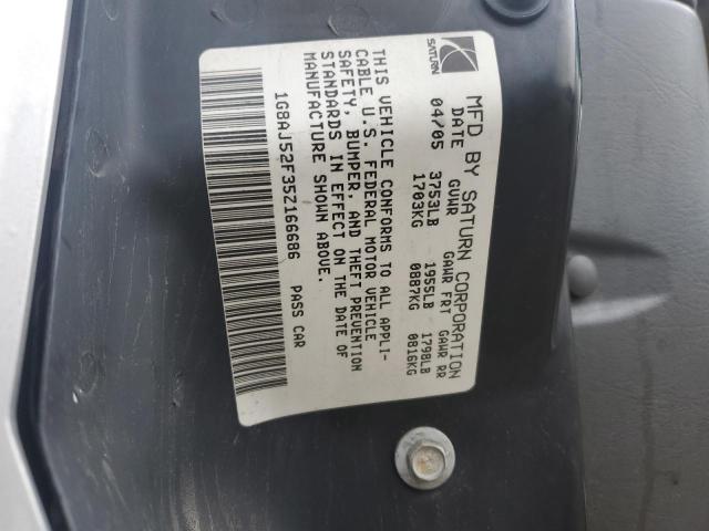 1G8AJ52F35Z166686 - 2005 SATURN ION LEVEL 2 ვერცხლისფერი ფოტო 12