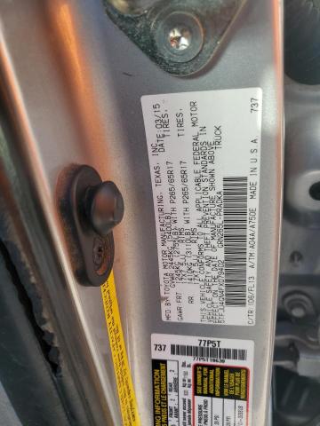 5TFJU4GN4FX079402 - 2015 TOYOTA TACOMA DOUBLE CAB PRERUNNER SILVER photo 12