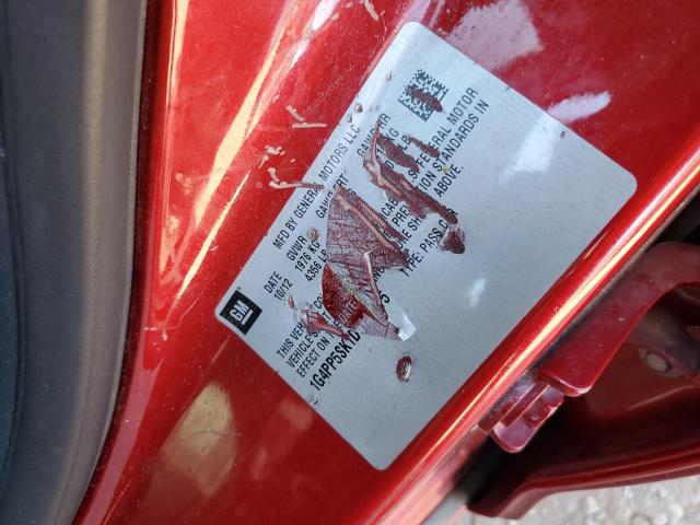 1G4PP5SK1D4141675 - 2013 BUICK VERANO RED photo 12