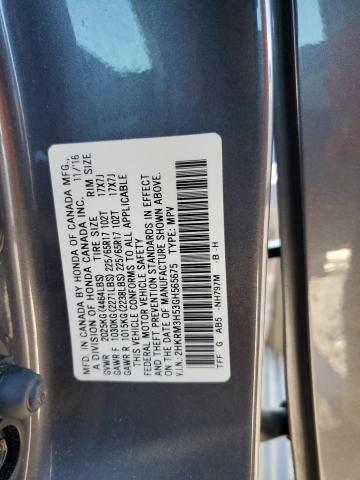 2HKRM3H53GH565675 - 2016 HONDA CR-V EX GRAY photo 13