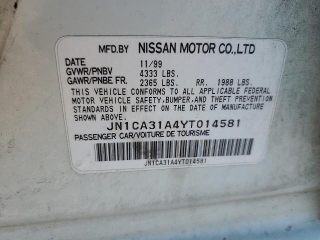 JN1CA31A4YT014581 - 2000 NISSAN MAXIMA GLE WHITE photo 12