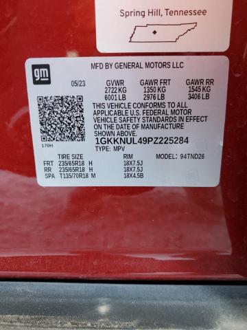 1GKKNUL49PZ225284 - 2023 GMC ACADIA SLT RED photo 13