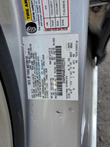 3FAHP0HA8CR102295 - 2012 FORD FUSION SE SILVER photo 12