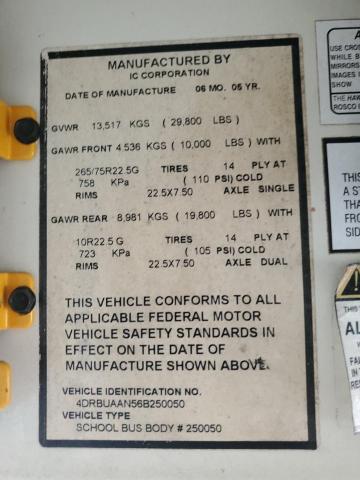 4DRBUAAN56B250050 - 2006 IC CORPORATION 3000 YELLOW photo 10