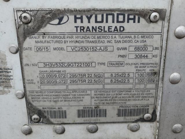 3H3V532C9GT221001 - 2016 HYUNDAI TRANSLEAD WHITE photo 10