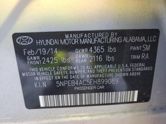 5NPEB4AC5EH899089 - 2014 HYUNDAI SONATA GLS SILVER photo 12