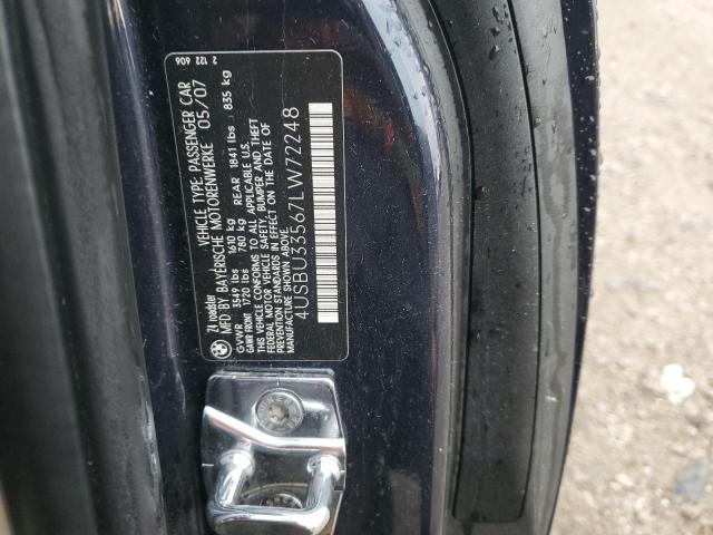 4USBU33567LW72248 - 2007 BMW Z3 3.0 BLUE photo 12
