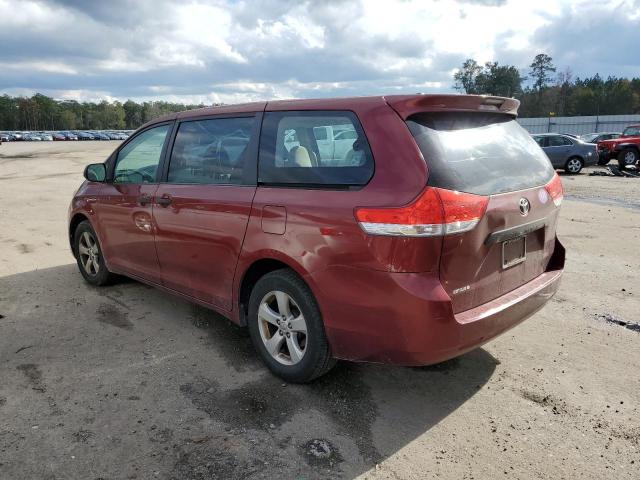 5TDKA3DC5BS007652 - 2011 TOYOTA SIENNA BASE BURGUNDY photo 2