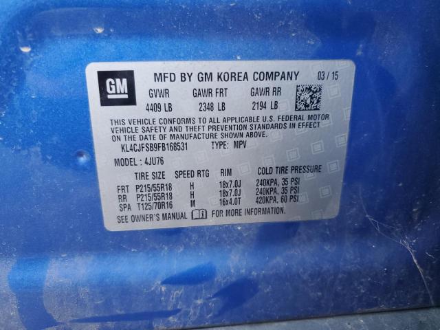 KL4CJFSB9FB168531 - 2015 BUICK ENCORE CONVENIENCE 蓝色 照片 12