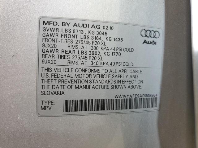 WA1VYAFE9AD005564 - 2010 AUDI Q7 PRESTIGE SILVER photo 13