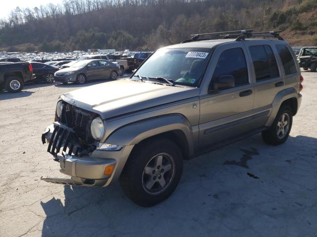 1J4GL38K85W638864 - 2005 JEEP LIBERTY RENEGADE TAN photo 1