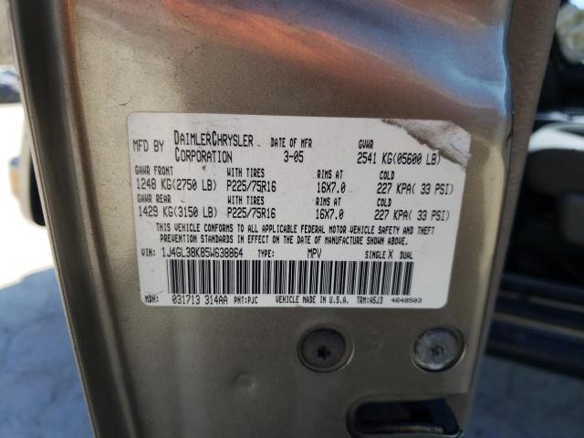 1J4GL38K85W638864 - 2005 JEEP LIBERTY RENEGADE TAN photo 13