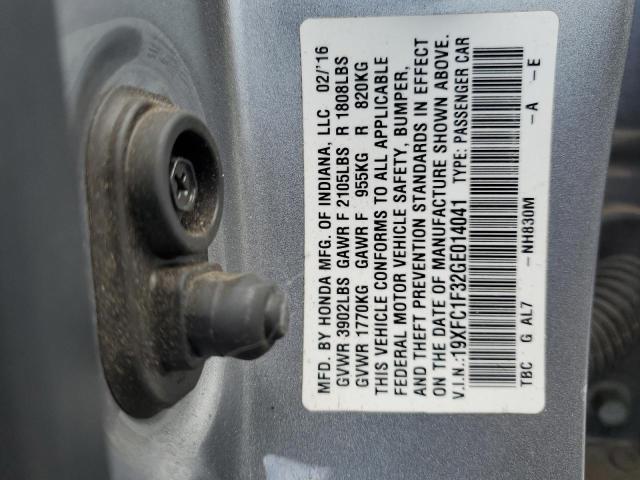 19XFC1F32GE014041 - 2016 HONDA CIVIC EX SILVER photo 12