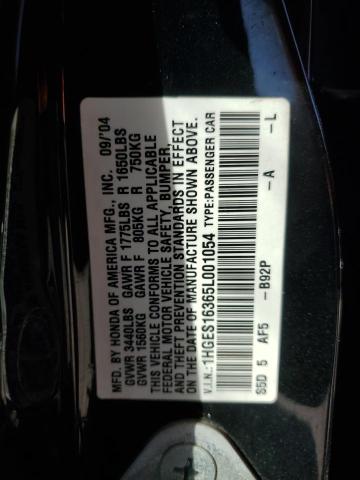 1HGES16365L001054 - 2005 HONDA CIVIC DX VP Գրաֆիտ լուսանկար 13