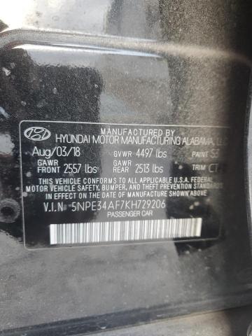 5NPE34AF7KH729206 - 2019 HYUNDAI SONATA LIMITED BLACK photo 12