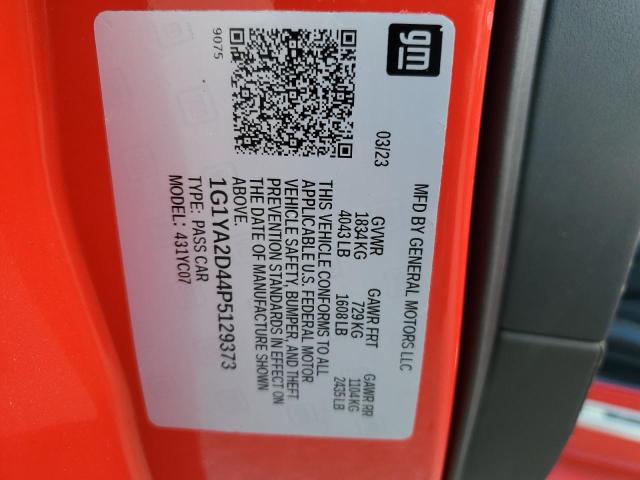 1G1YA2D44P5129373 - 2023 CHEVROLET CORVETTE STINGRAY 1LT RED photo 12