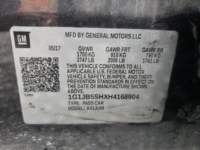 1G1JB5SHXH4168904 - 2017 CHEVROLET SONIC LS Qara foto 12