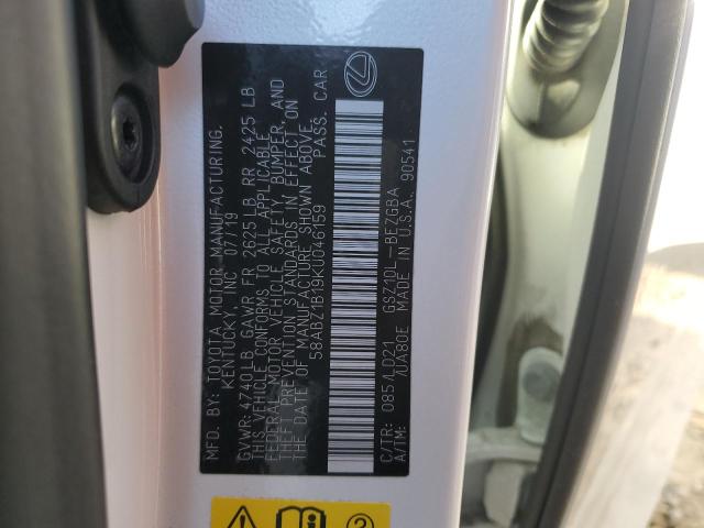 58ABZ1B19KU046159 - 2019 LEXUS ES 350 WHITE photo 13